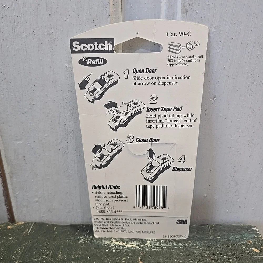 Scotch Pop-up Crystal Clear Tape Strip Refills 3 Tape Pads 225 Precut Strips New